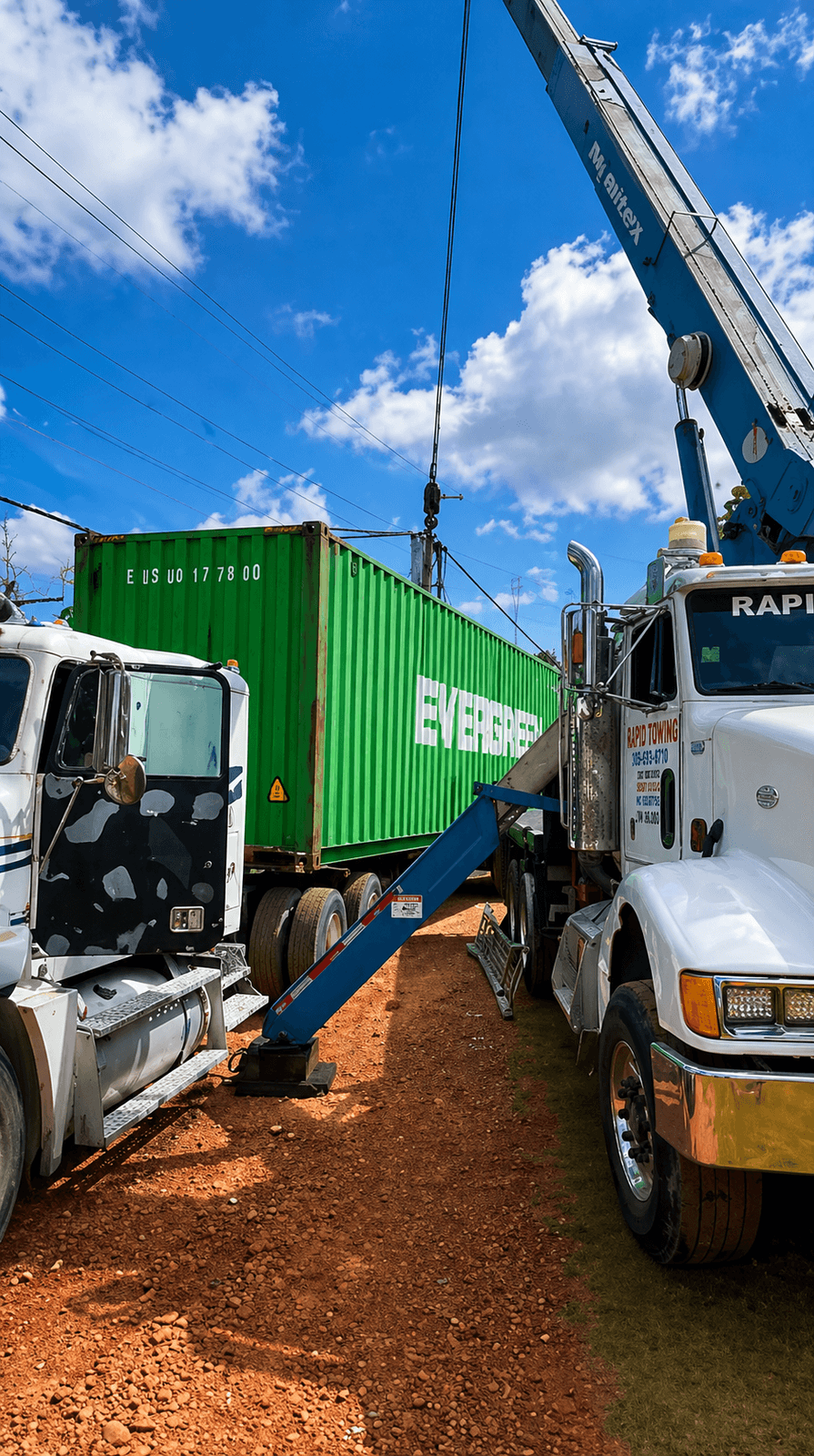 Crane container delivery